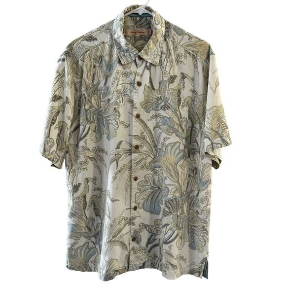 Tommy Bahama 100% Silk Button Up Floral Men’s Shirt Multicolor Size Medium - Picture 1 of 8